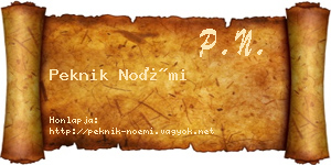 Peknik Noémi névjegykártya